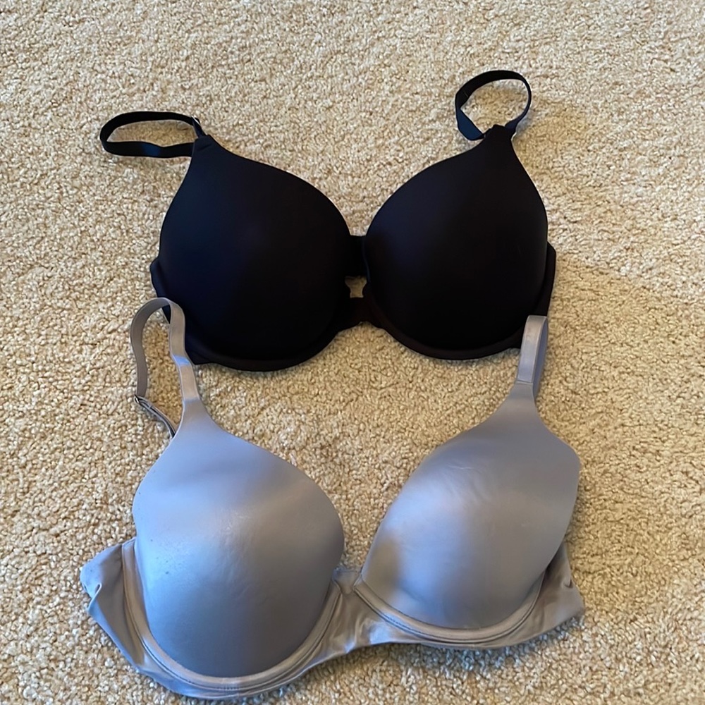 Aerie lot of two 34D black Harper and gray Sunnie